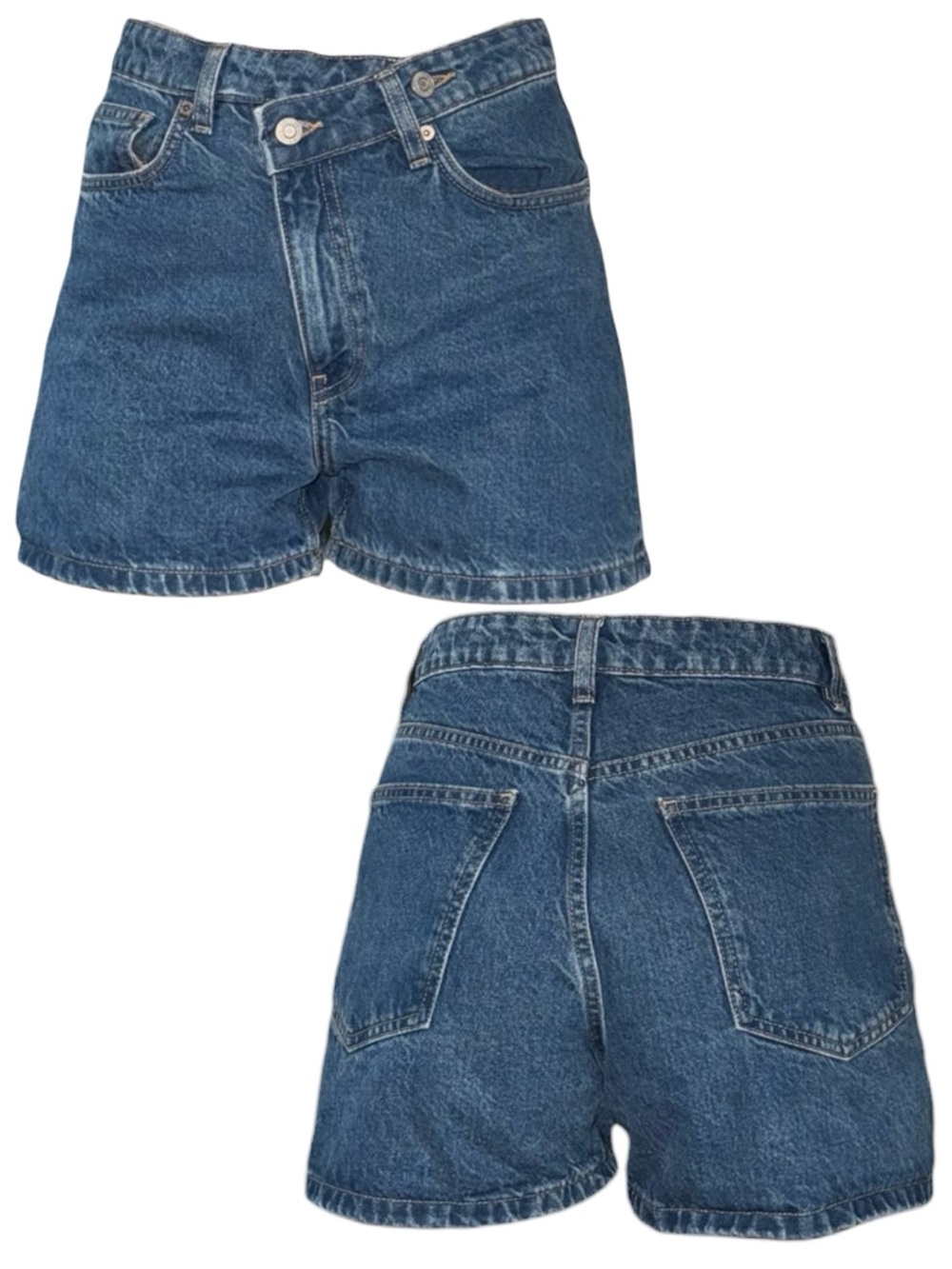 Criss Cross High-Rise Denim Shorts